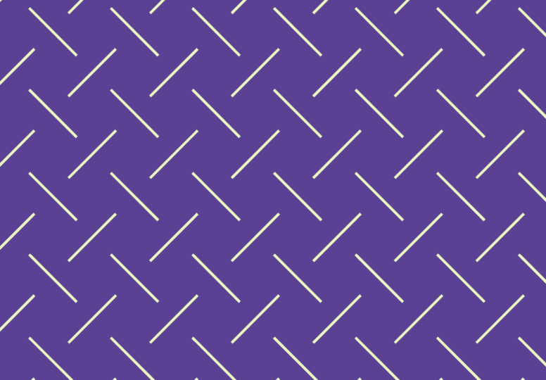 Graafinen elementti, vihreitä viivoja violetilla pohjalla.