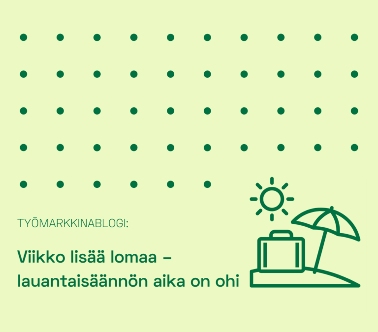 Graafinen elementti kuvaamassa aihetta lauantaisääntö tulee poistaa lomalaskennasta.