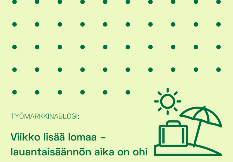 Graafinen elementti kuvaamassa aihetta lauantaisääntö tulee poistaa lomalaskennasta.