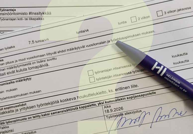 Tekaistu työsopimuslomake, jossa maininta houkuttelukiellosta.